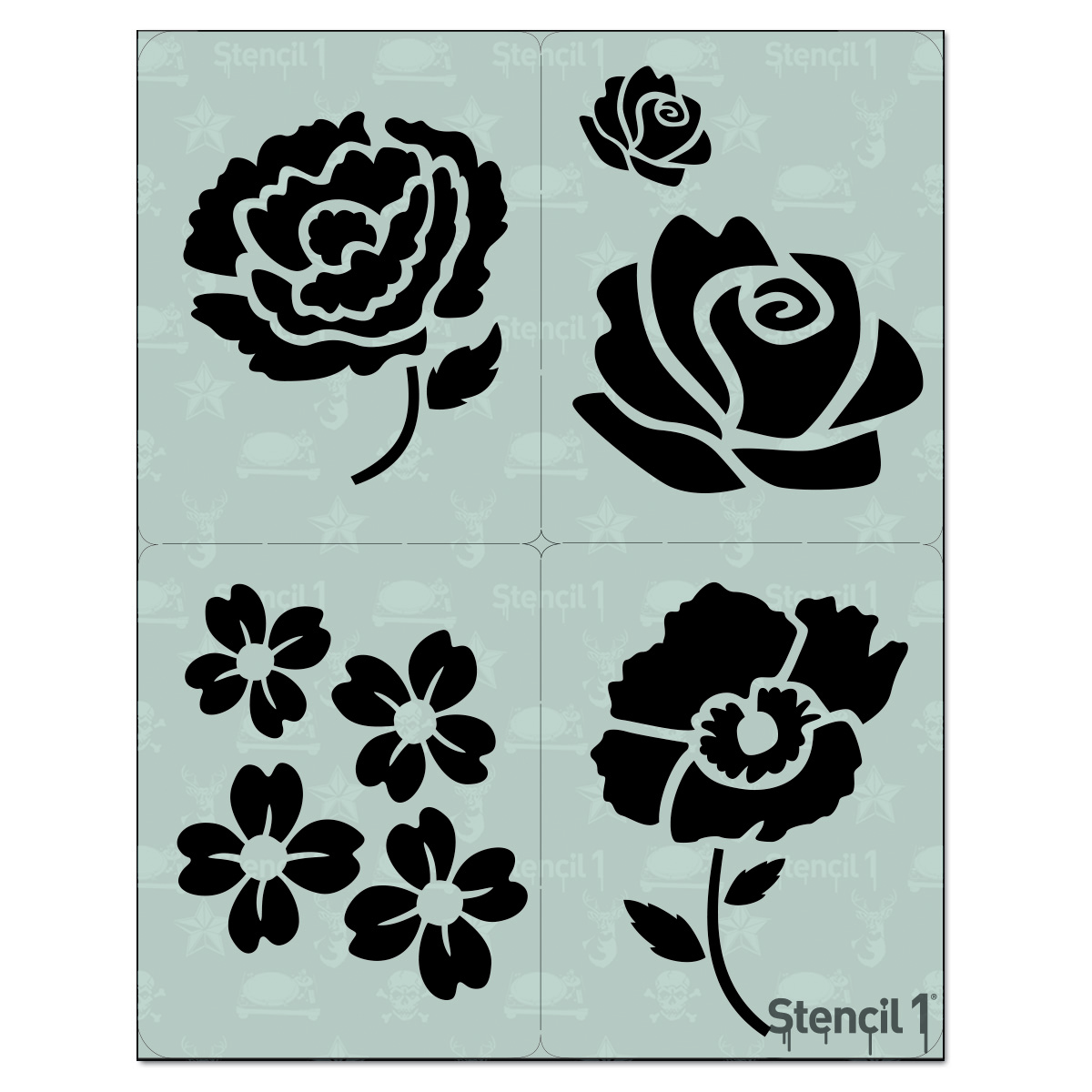 Flower 4-Pack Peony, poppy, rose, sakura